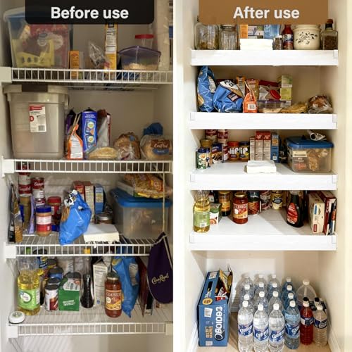 30"W x 12"D Wire Shelf Covers - PVC Pantry Shelf Liners, Set of 5