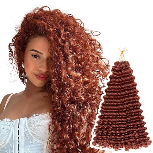 Alinyasha 350# 18 Inch Deep Water Wave Crochet Hair for Black Women