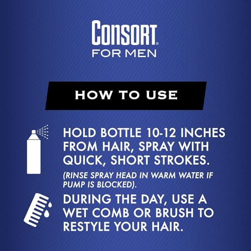 Consort Hair Spray for Men, Extra Hold, Unscented, Non-Aerosol - 8 oz(Pack of 4)