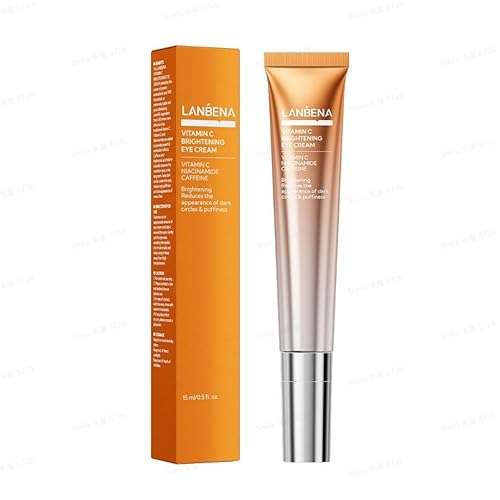 LANBENA Vitamin C Brightening Eye Cream 15ml ? Reduces Dark Circles, Puffiness & Fine Lines, Brightening & Anti-Aging Under Eye Treatment, 0.5 Oz