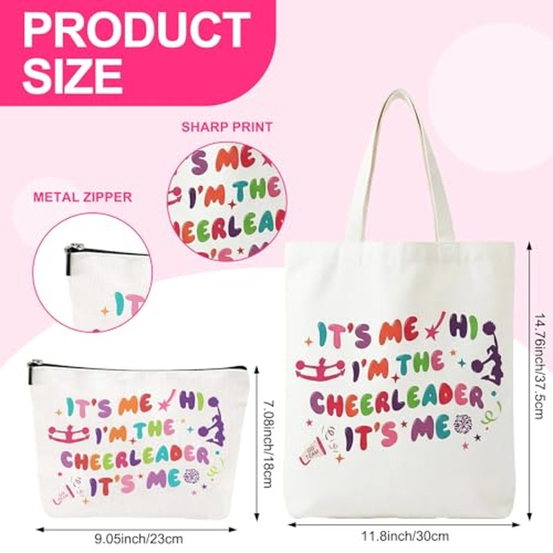 Cheerleader Gifts for Girls, Complete Set with Exquisite handbag, Fashionable Makeup Bag, Catching Shiny Necklace, Patterned Cheer Socks, 60 Pcs Stickers, Cheerleading Gifts, Cheerleading Stuff