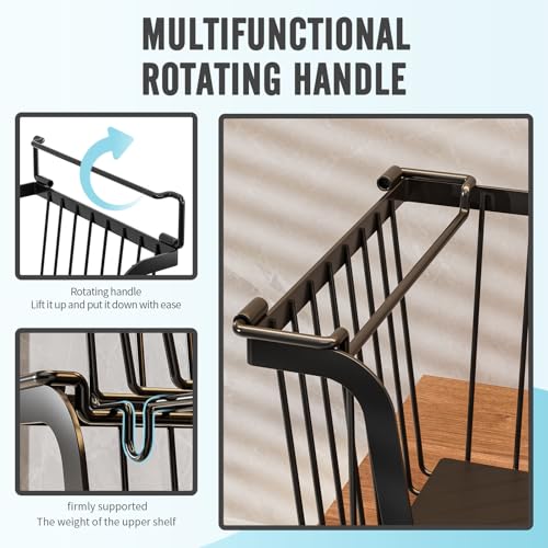 GAOKASE 6-Pack Stackable Wire Baskets for Pantry Storage - Black