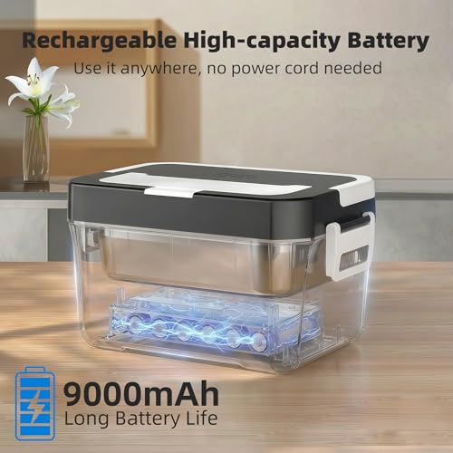 Vabaso 1.2L Cordless Electric Heated Lunch Box - Black with APP Control