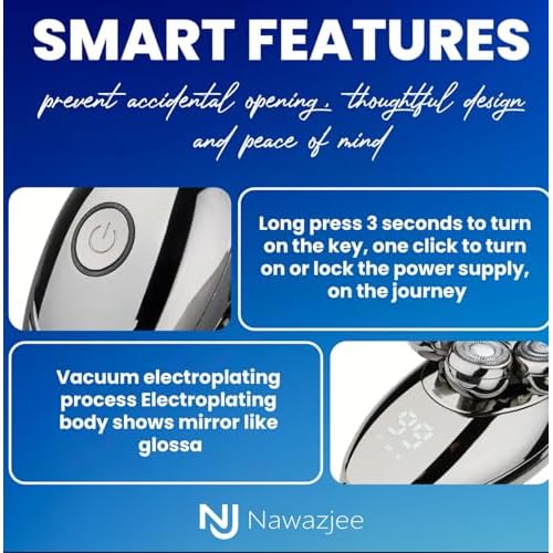 Head Shavers for Bald Men Electric Razor for Men 7D Floating Razor Rechargeable LED Display Head Shaver Face Body Ear Nose Trimmers Cordless Portable IPX7 Waterproof Wet Dry Shaving Grooming Kit
