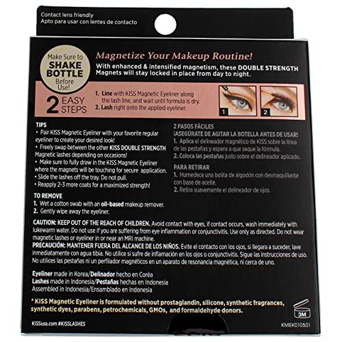 Kiss Magnetic Eyeliner And Eyelash Kit (Lure) (Pack of 3)
