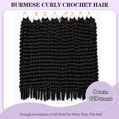 18 Inch Burmese Curly Crochet Hair - Natural Look, Pre-Looped, Full Head Set