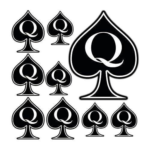 Queen of Spades Temporary Tattoos ? 45 Adult QoS Designs (5 Sheets), Waterproof