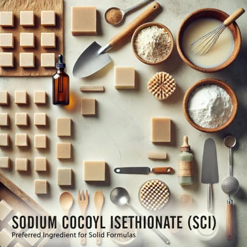Sodium Cocoyl Isethionate Powder for DIY Solid Shampoo Bars & Bath Bombs - 21.17 oz, Mild Foaming Surfactant, Plant-Based, Sulfate-Free