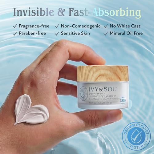 Face Moisturizer SPF 30 with Niacinamide & Ceramides – Hydrating Sun Protection, 1.7oz