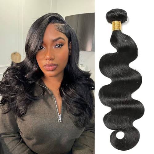 Natural Black 12A Body Wave Human Hair Extensions - 10 Inch Single Bundle