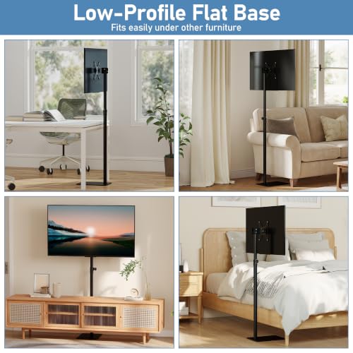 Adjustable 360° Rotation TV Floor Stand for 14-43 Inch Flat Screen Monitors