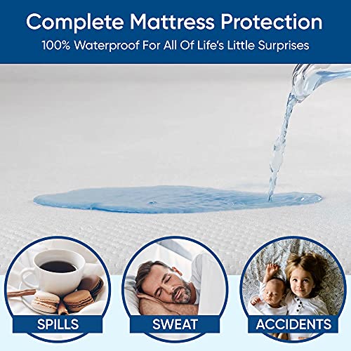 Queen Size Waterproof Tencel Mattress Protector - Ultra Soft, Cooling & Breathable