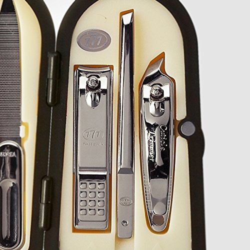 Korean Nail Clipper! World No. 1 Three Seven (777) Travel Manicure Grooming Kit Nail Clipper Set (6 PCs, 4000XG), MADE IN KOREA, SINCE 1975