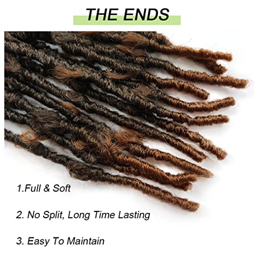 Butterfly Locs Crochet Hair 12 Inch Ombre Brown - 8 Packs, Pre Twisted