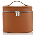 Makeup Bag Vanity Case Cosmetic Bag with Removable Divider Travel Toiletry Bag for Women Portable Make up Box Organizer, Brown