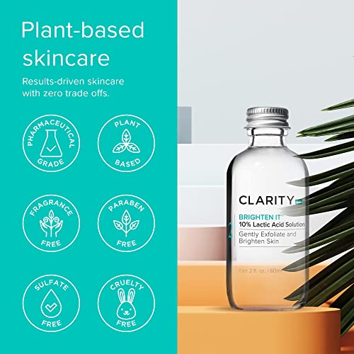 ClarityRx Brighten It 10% Lactic Acid Face Serum for Dark Spots & Uneven Skin