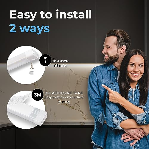Under Cabinet LED Lighting Kit 3-Pack Dimmable Touchless Control Warm White 12in