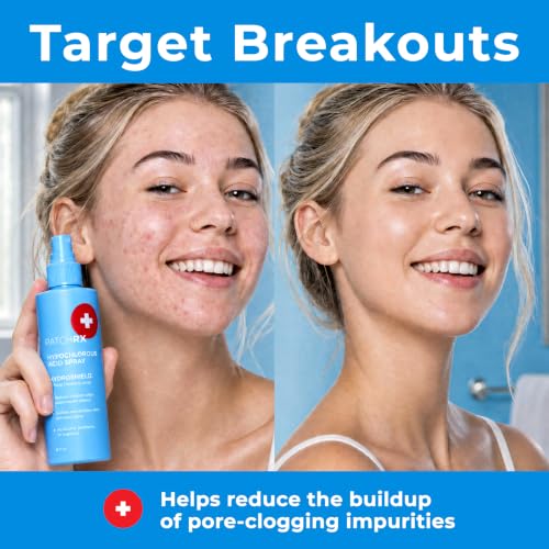 PatchRx Hypochlorous Acid Facial Spray 8oz Pack of 2 Gentle Hydrating Toner & Post-Workout Mist for Sensitive Skin