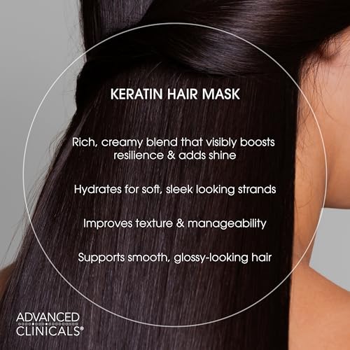Keratin Hair Mask Treatment 12 Fl Oz Pack of 2 for Color-Treated, Dry & Frizzy Hair - Fortifying & Smoothing