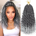 14 Inch Goddess Box Braids Crochet Hair for Black Women - Pack of 7, Gray
