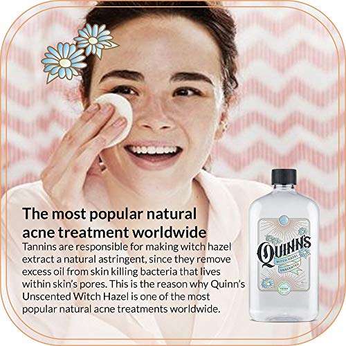 Quinn's Pure Castile Organic Peppermint Liquid Soap 32 oz Alcohol Free Unscented Witch Hazel with Aloe Vera 16oz