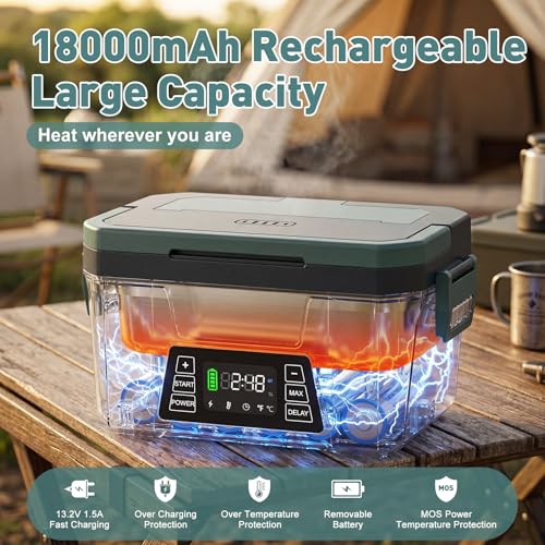 Vingud Turquoise Cordless Electric Lunch Box with APP Control & 18000mAh Battery