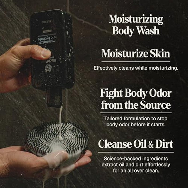 Black Wolf 4-Piece Skincare and Hair Gift Set for Men ? Anti-Dandruff Shampoo, Moisturizing Body Wash, Face Moisturizer, Daily Conditioner - Skin Care Kit for All Dry Types