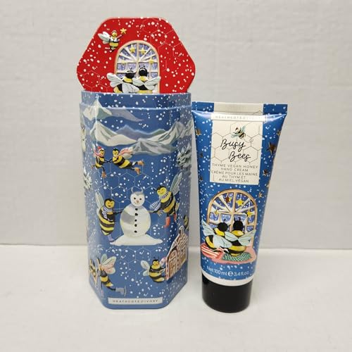 Heathcote & Ivory Busy Bees Winter Vegan Thyme & Honey Hand Cream Tin 3.4oz