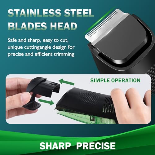Vacuum Hair Clipper & Beard Trimmer for Men IPX6 Waterproof Electric Shaver