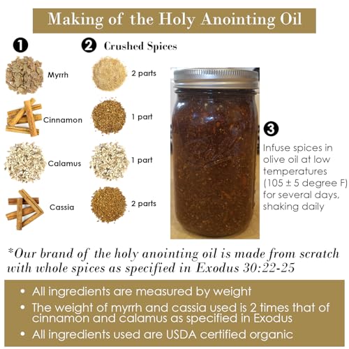 Sacred Anointing Oil with Myrrh, Cinnamon & Olive Oil - Biblical Spiritually Inspired 1 fl oz