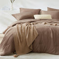 WRENSONGE King Size Comforter Set - 3 Pieces Soft Brown Bedding, 102x90 Inches