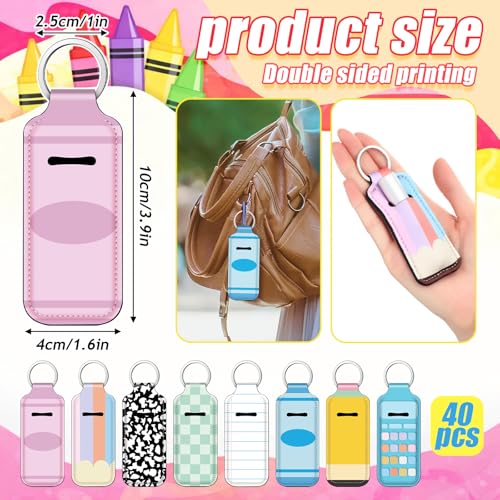 40 Pcs Teacher Lipstick Holder Keychain Pastel Variation of THIS Listing