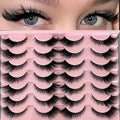 Natural Fox Eye Lashes Wispy False Eyelashes 15mm Fluffy Mink Lashes 3D Curl Fake Cat Eyelashes Multipack More sexy, charming and attractive by ELENINE (15mm, 3DMAO-01)