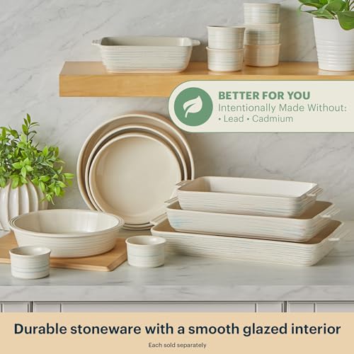 8-Piece Ceramic Bakeware Set with Ramekins and Baking Dishes - Nonstick, Oven Safe