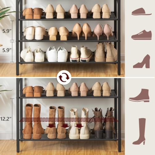 12-Tier Shoe Rack Organizer Holds 44-48 Pairs Adjustable Storage