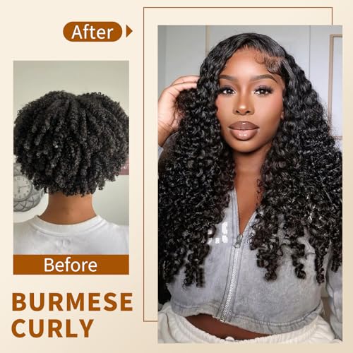 Clip-In Burmese Curly Hair Extensions - Natural Black, 12 Inch, Variation 1B