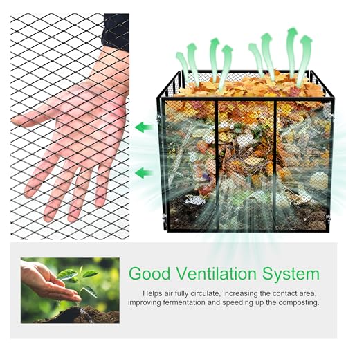 Large Metal Wire Mesh Compost Bin 172 Gallon Outdoor Black 37x37x30 Inches Variation of THIS listing