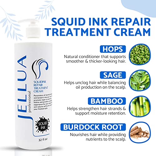 Jellua Squidink Hair Repair Treatment Cream 32oz - Nourishing Protein & Scalp Support