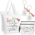 Sieral Secretary Gift Bulk for Women Tote Canvas Bag Makeup Cosmetic Bag Motivational Keychain Appreciation Favor
