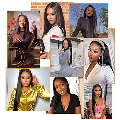 7pcs Silky Straight Hair Extensions 20-24 Inches - Black, Heat Resistant Synthetic Fiber