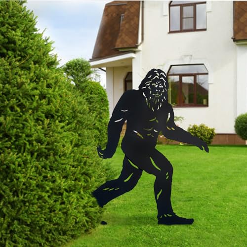 4ft Bigfoot Metal Garden Statue Outdoor Decor Yard Art for Lawn & Garden