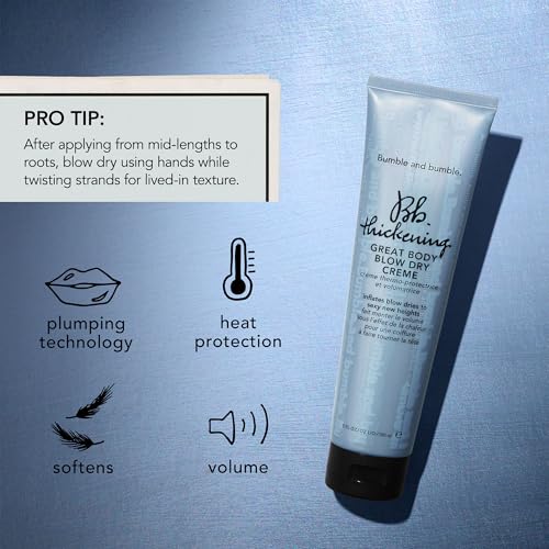 Volumizing Heat Protectant Hair Cream for Fine to Medium Wavy & Straight Hair