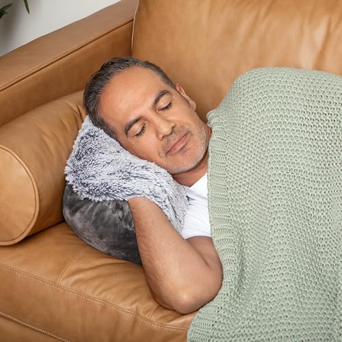 Gray Weighted Hug Pillow with Hand Pocket - 17 Inch, 10 lb Sensory Relaxation Cushion