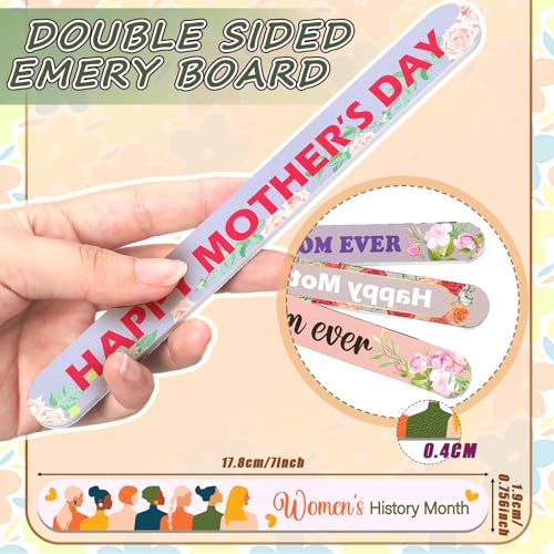 Therwen 50 Pcs Mother's Day Nail Files Set, EVA Floral Double-Sided Manicure & Pedicure Tools