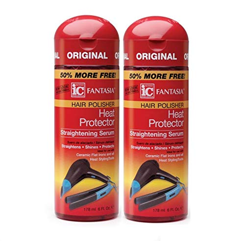 Fantasia Heat Protectant Hair Serum for Straightening & Shine, 6 oz Pack of 2