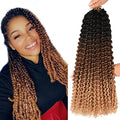 7 Packs 18 Inch Water Wave Synthetic Passion Twist Hair Ombre Brown Blonde - Crochet Braids