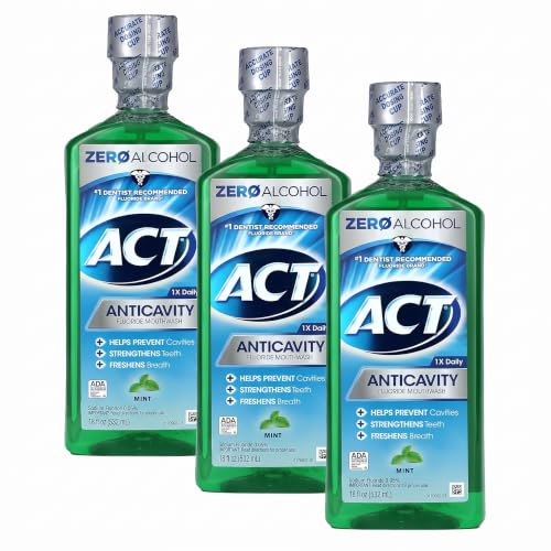 Anticavity Fluoride Mouthwash Mint 18 Fl Oz Pack of 6 - Enamel Strengthening
