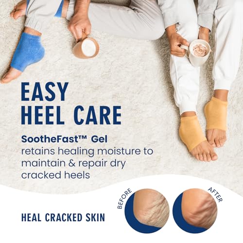 Dr. Frederick's Original Moisturizing Fuzzy Heel Socks for Dry Cracked Heels Treatment - Infused with Olive Oil, Jojoba Oil and Vitamin E - 2 Pairs - Self Care Gifts for Women & Men - Variety Pack