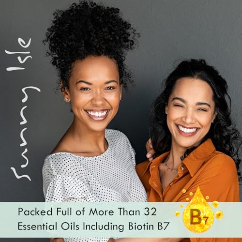 Sunny Isle Rosemary Mint Hair & Strong Roots Oil 4oz - Biotin, Authentic Jamaican Black Castor Oil