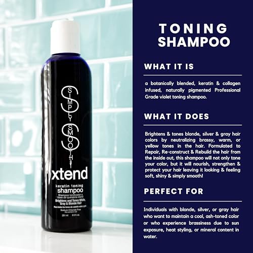 Brightening Purple Toning Shampoo for Blonde, Silver & Gray Hair - 8.5 Oz